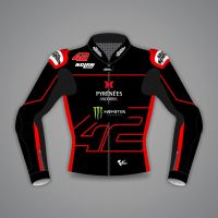 Alex Rins Black And Red Motorcycle Jacket LCR Honda WT 2022 front view