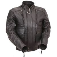 Naked Leather Motorcycle Jacket with Side Stretch Panels