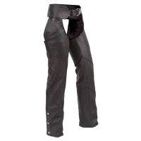 Antique Black Leather Motorcycle Chaps
