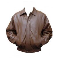 Classic Brown Bomber Leather Jacket