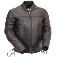 Classic Scooter Style Motorcycle Jacket with Side Laces