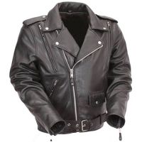 Leather Classic Motorcycle Jacket with Vents