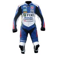 John Hopkins 2012 Crescent Fixi Suzuki Motorbike Racing Leather Suit