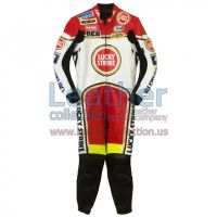 Kevin Schwantz Lucky Strike Suzuki GP 1993 кожаный костюм вид сбоку