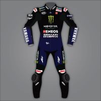 Maverick Vinales Yamaha Monster Racing Suit MotoGP 2020 front view