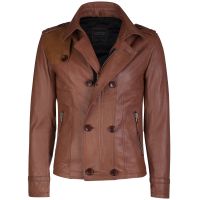 Unique Brown Leather Jacket front
