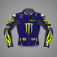 Valentino Rossi Yamaha Motorbike Jacket Blue MotoGP 2024 front view