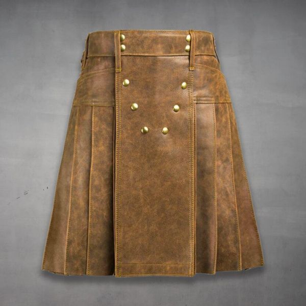 genuine leather kilt